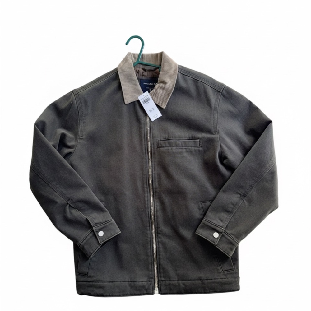 Abercrombie & Fitch Workwear Zip Jacket in Dark Olive NWT